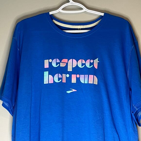 NWT! Brooks Women’s Graphic Blue T-Shirt Size XXL - Picture 8 of 15